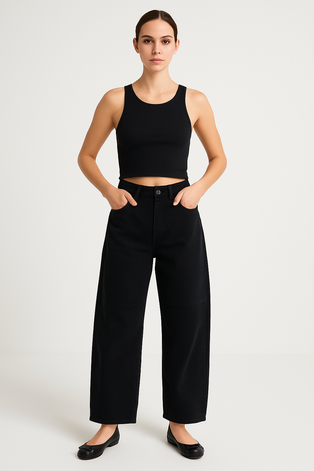 Women’s Barrel-Leg Jeans – Relaxed Fit – Full Length – Animal Print Denim Casual Wear