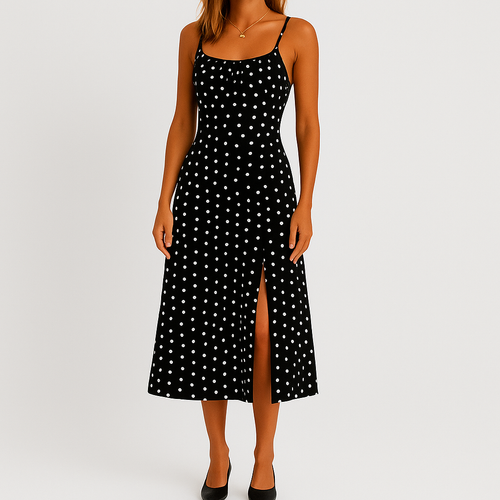 Quenby – Polka Dot Midi Dress