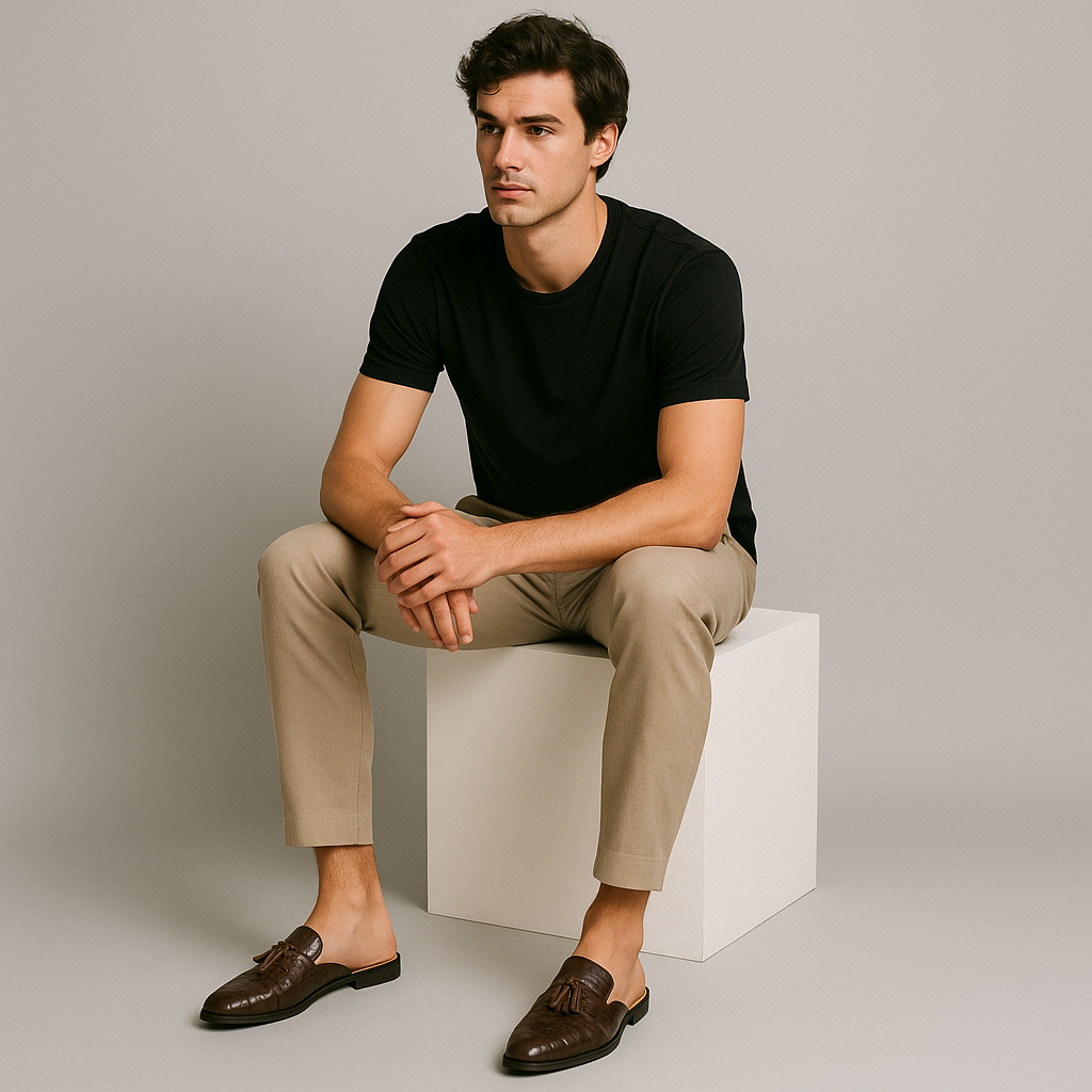 Men’s Leather Mule Loafers – Slip-On Comfort & Style