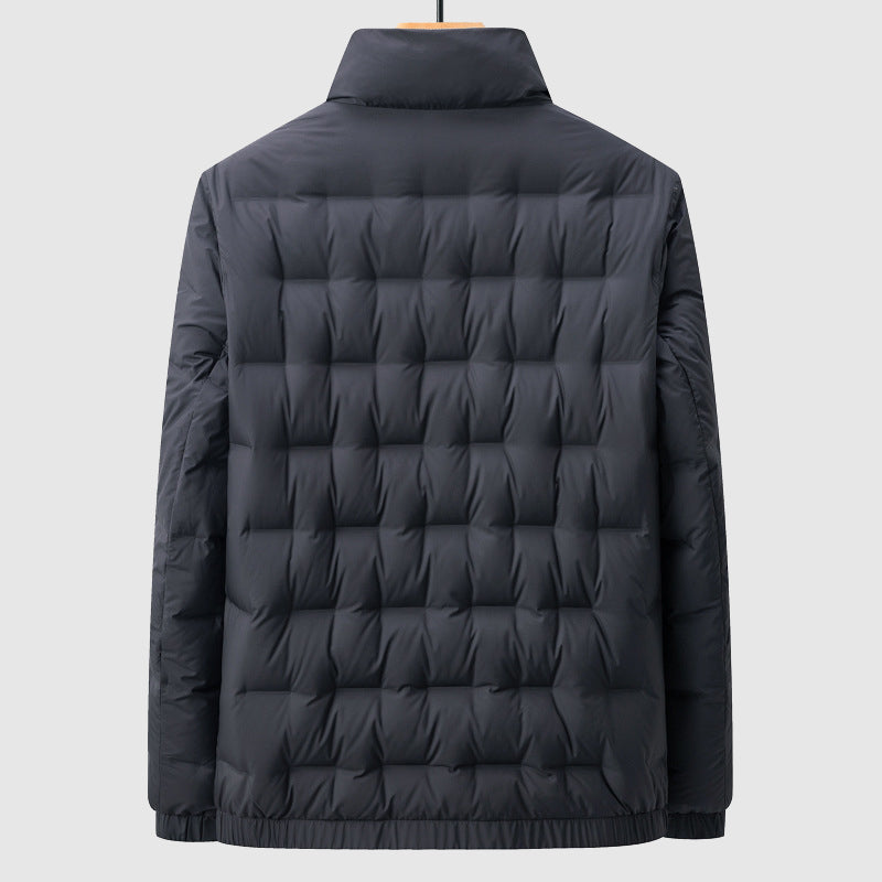 Men’s Quilted Jacket - Water-Resistant Windproof - Insulated Warmth - Zipper Closure