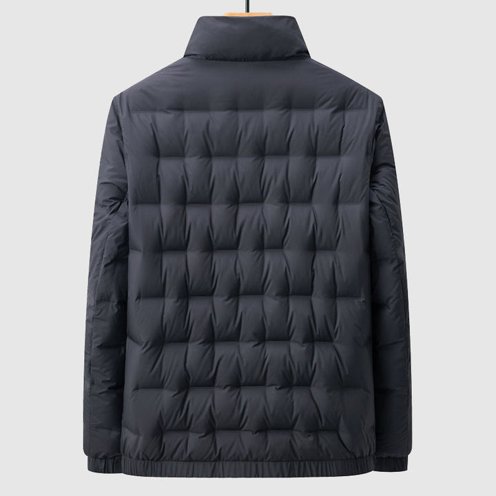 Men’s Quilted Jacket - Water-Resistant Windproof - Insulated Warmth - Zipper Closure