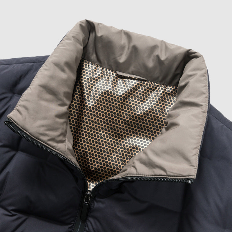 Men’s Quilted Jacket - Water-Resistant Windproof - Insulated Warmth - Zipper Closure