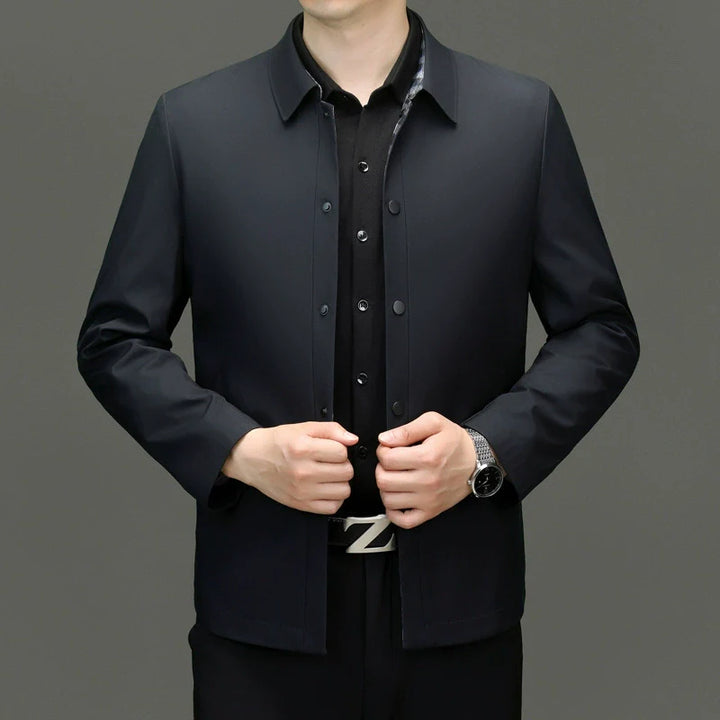 Lightweight single breasted down jacket for men