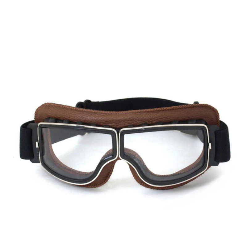 Maverick - Vintage Leather Motorcycle Goggles for Men