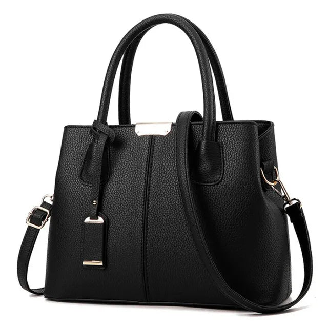 Women's Leather Crossbody Tote Bag - Classic Plaid Chic Versatile