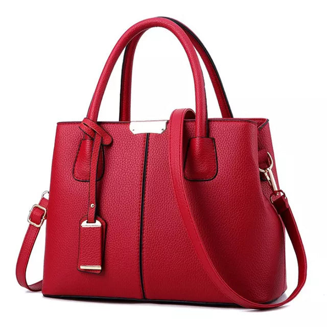 Women's Leather Crossbody Tote Bag - Classic Plaid Chic Versatile