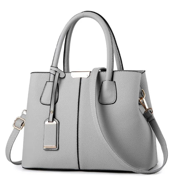 Women's Leather Crossbody Tote Bag - Classic Plaid Chic Versatile