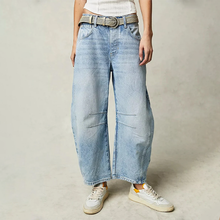 Women’s Wide-Leg Jeans – Relaxed Fit – Full Length – Breathable Natural Fibers