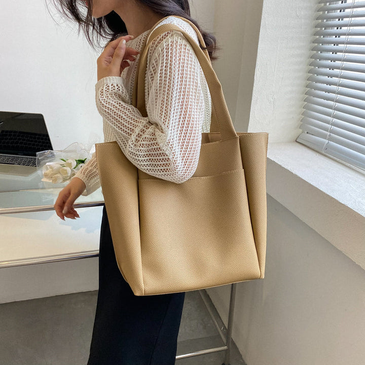 Women's Leather Shoulder Tote  Bag - Luxe Ethical Spacious Versatile