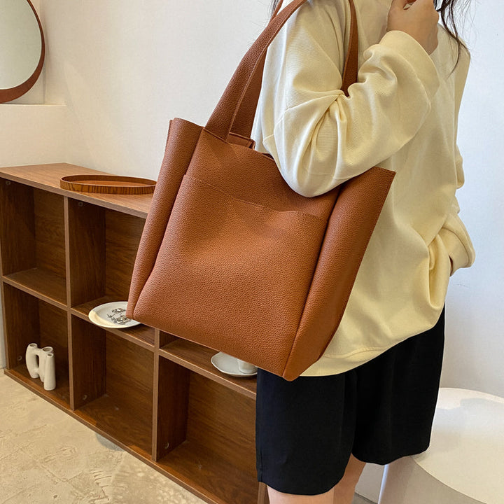 Women's Leather Shoulder Tote  Bag - Luxe Ethical Spacious Versatile