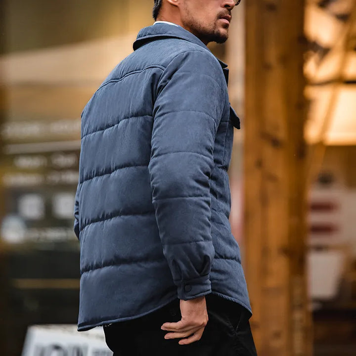 Men’s Quilted Jacket - Regular Fit - Button-Up Front - Warm & Durable with Chest Pockets