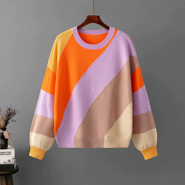 Paige | Colorful Geometric Knit Pullover