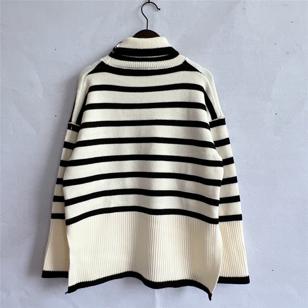 Cara | Striped Knit Sweater for Comfort and Style