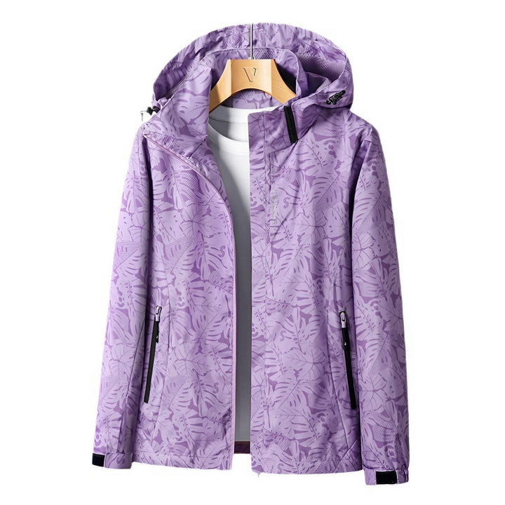Women’s Waterproof Jacket – Lightweight Wind-Resistant – Adjustable Hood – Zip Pockets