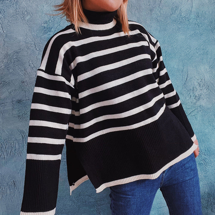 Cara | Striped Knit Sweater for Comfort and Style