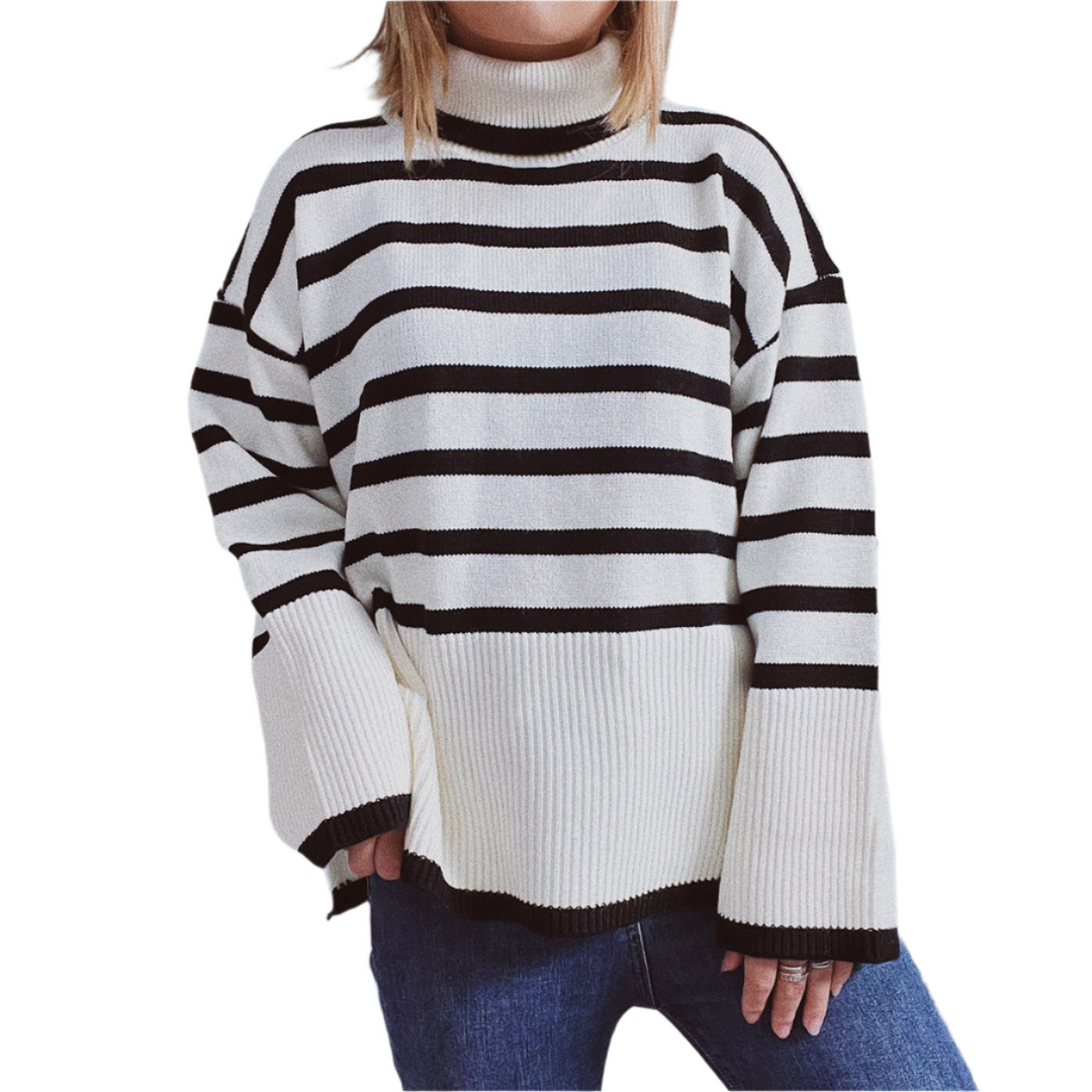 Cara | Striped Knit Sweater for Comfort and Style