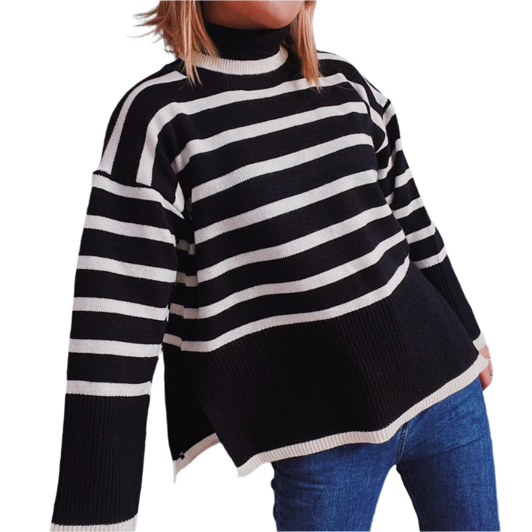Cara | Striped Knit Sweater for Comfort and Style