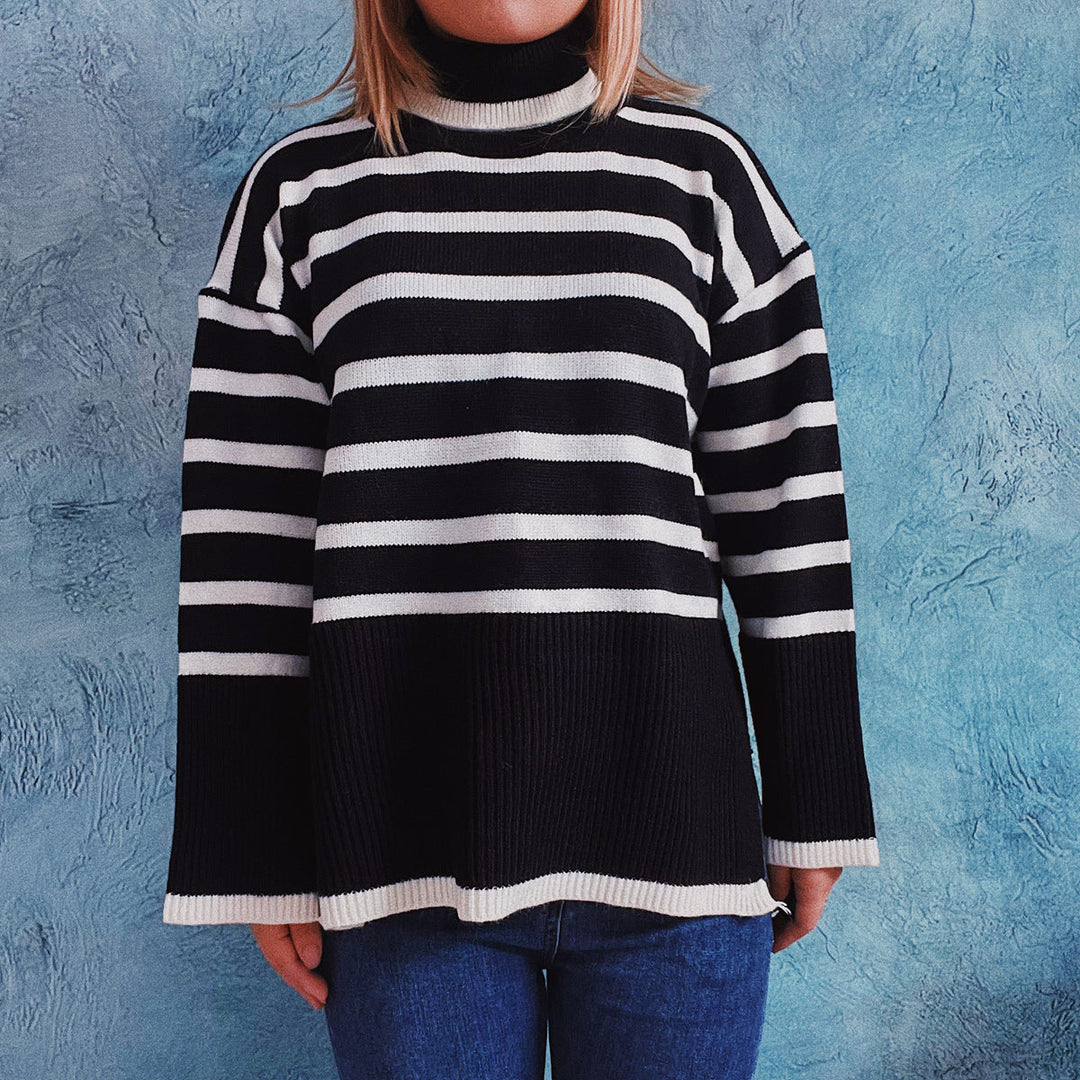 Cara | Striped Knit Sweater for Comfort and Style