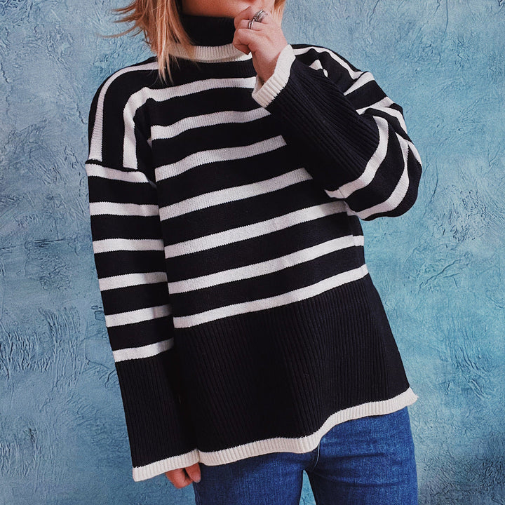 Cara | Striped Knit Sweater for Comfort and Style