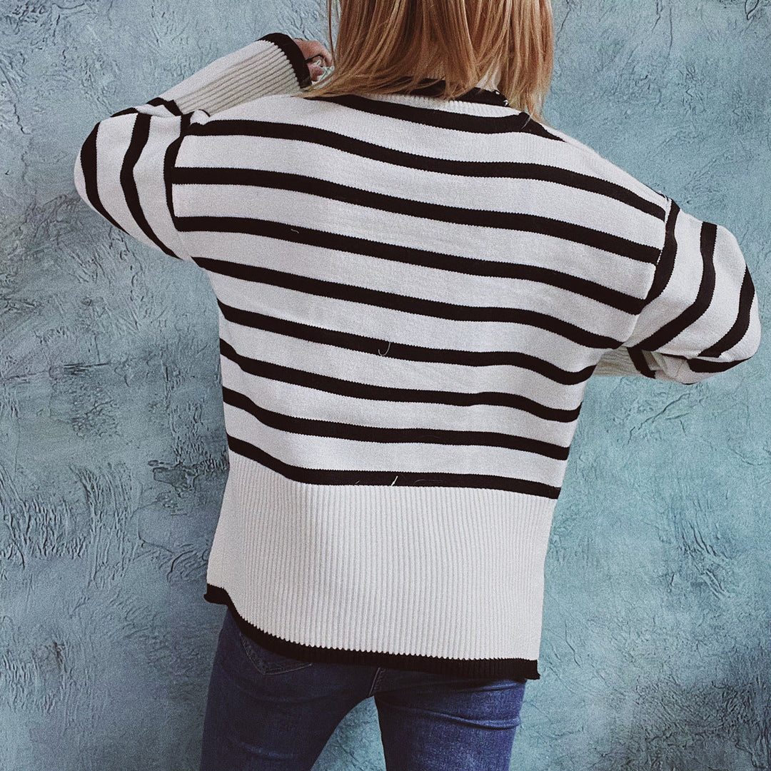 Cara | Striped Knit Sweater for Comfort and Style