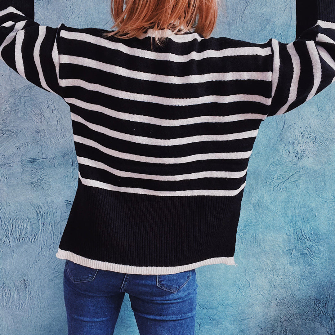 Cara | Striped Knit Sweater for Comfort and Style