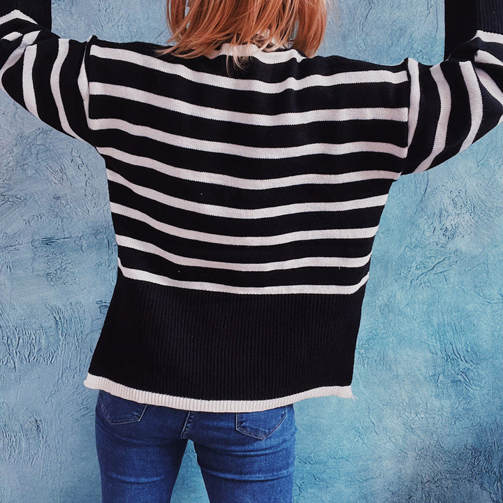 Cara | Striped Knit Sweater for Comfort and Style