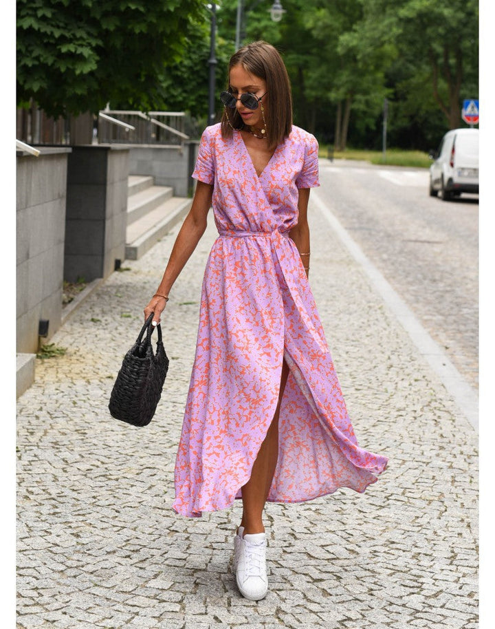 Lina – Floral Wrap Midi Dress