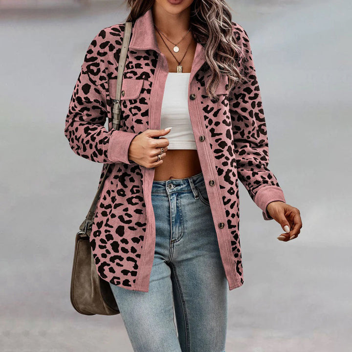 Trendy Leopard Print Jacket with Polyester Blend for Stylish Winter Wear
