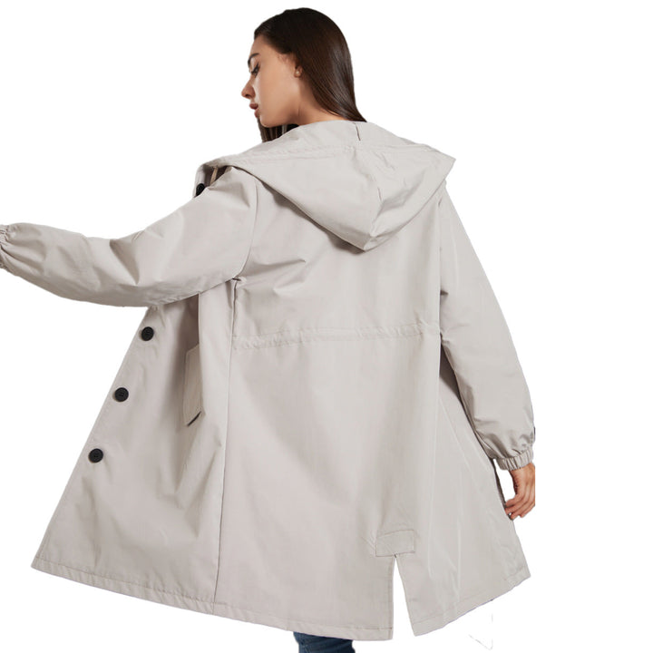 Women's Waterproof Rain Jacket - Hooded Lightweight Windbreaker - Outdoor Casual Wear