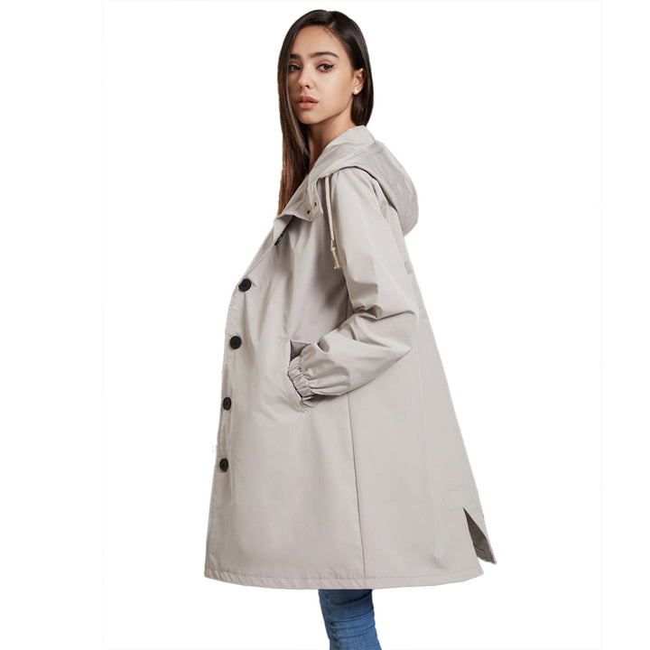 Women's Waterproof Rain Jacket - Hooded Lightweight Windbreaker - Outdoor Casual Wear