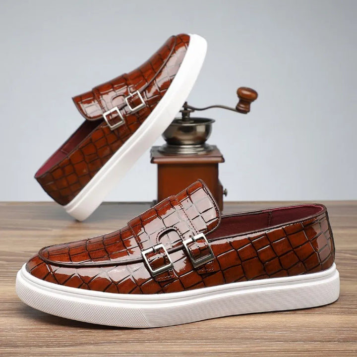 FERRARO ALLIGATOR LEATHER MONK STRAP SHOE