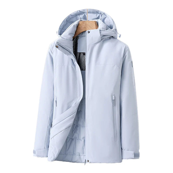 Women's Waterproof Jacket – Windproof Outdoor Coat – Detachable Hood – Zipper Pockets