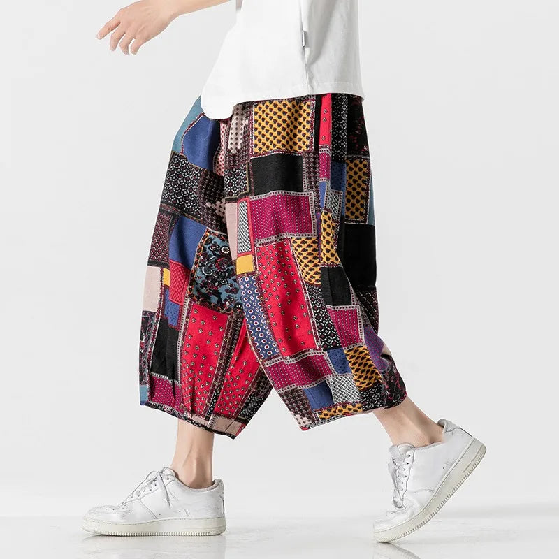 SHIBUYA PATCHWORK WIDE-TROUSERS