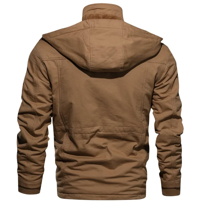 Men’s Military Field Jacket - Cotton Blend - Multiple Pockets - Adjustable Fit - Zip Closure