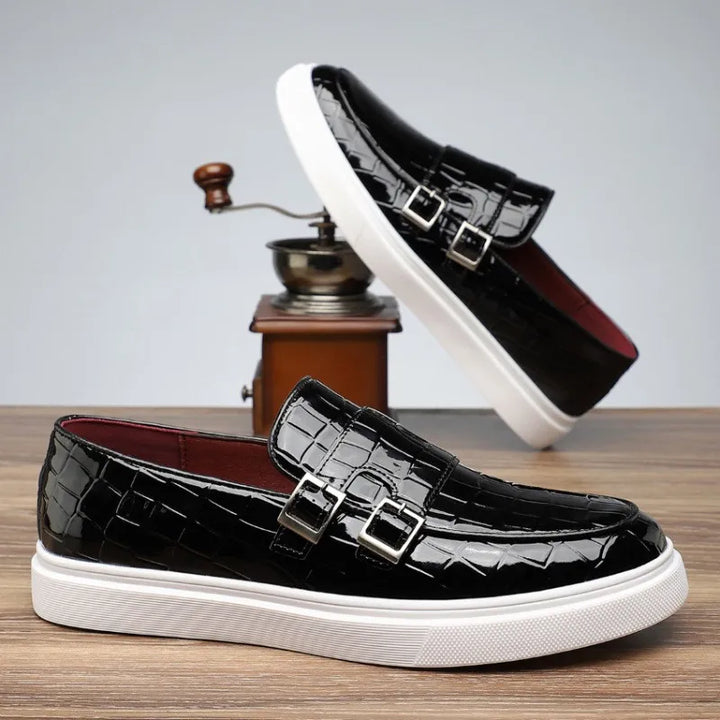 FERRARO ALLIGATOR LEATHER MONK STRAP SHOE