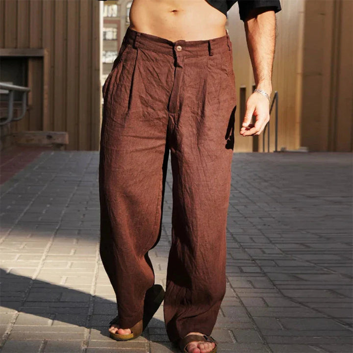 Mike – Wide Linen Trousers