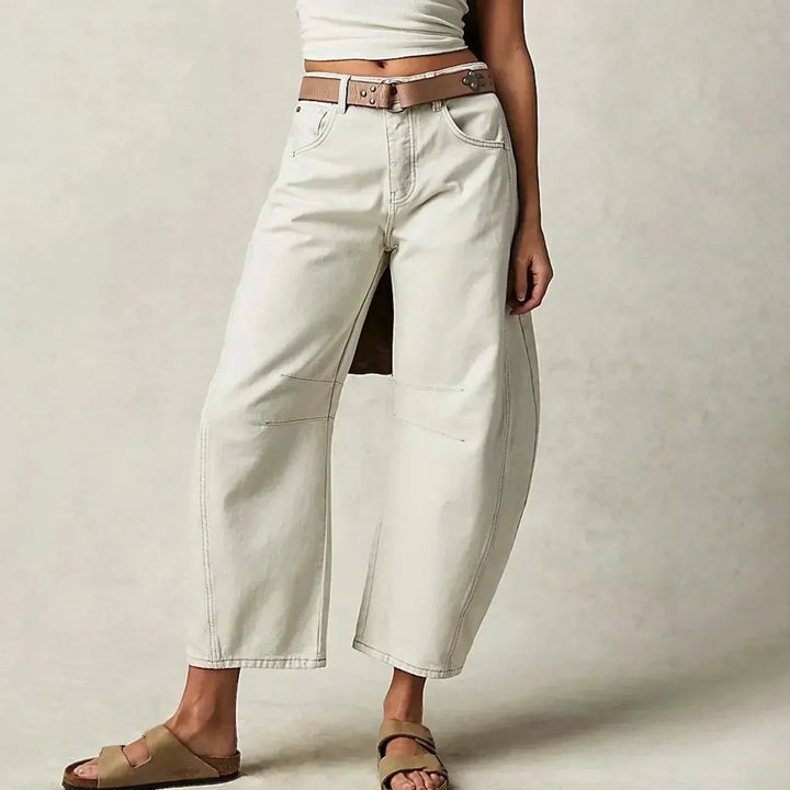 Women’s Wide-Leg Jeans – Relaxed Fit – Full Length – Breathable Natural Fibers