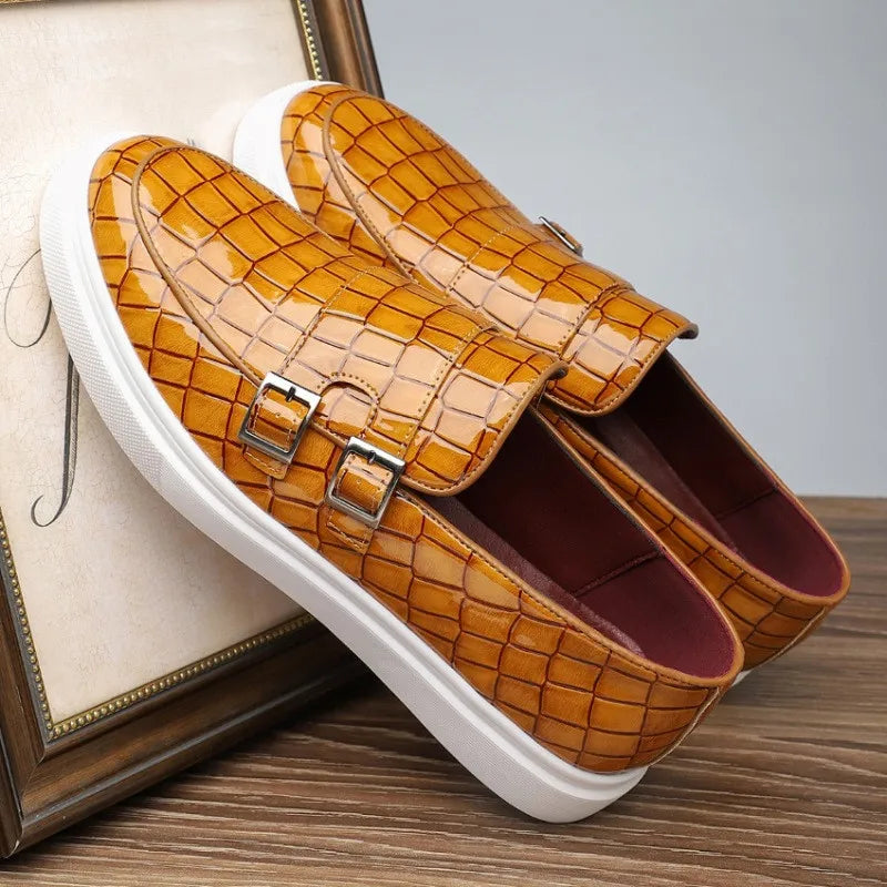 FERRARO ALLIGATOR LEATHER MONK STRAP SHOE