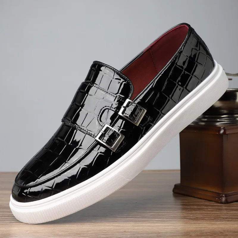 FERRARO ALLIGATOR LEATHER MONK STRAP SHOE