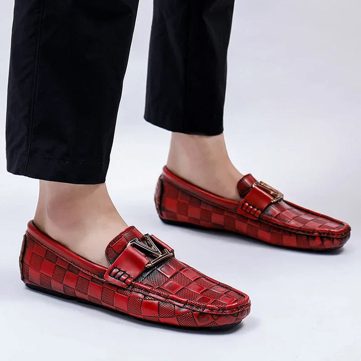 VENTINO CHECKERED LEATHER LOAFER