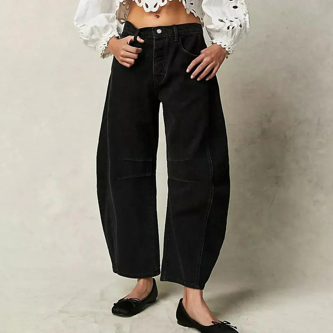 Women’s Wide-Leg Jeans – Relaxed Fit – Full Length – Breathable Natural Fibers