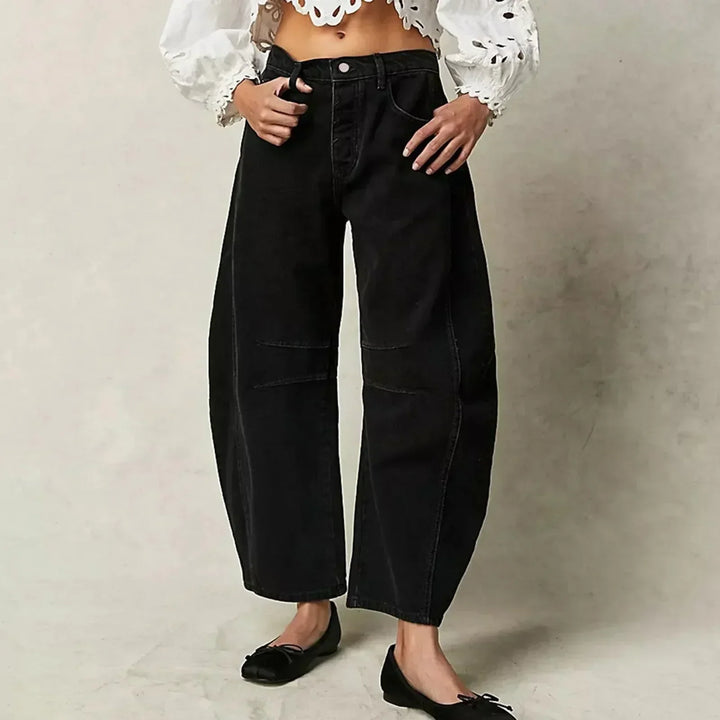Women’s Wide-Leg Jeans – Relaxed Fit – Full Length – Breathable Natural Fibers