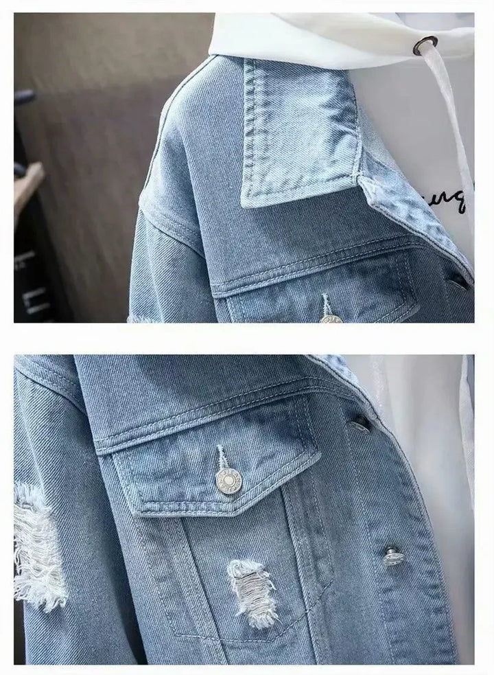 SHOREDITCH FRAY-EDGE JEAN JACKET