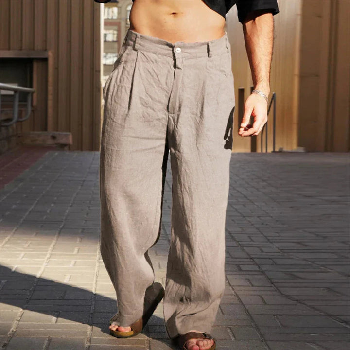 Mike – Wide Linen Trousers