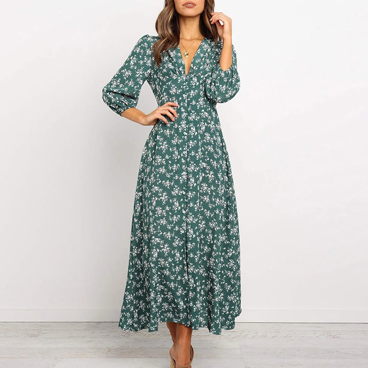 Isabella™ - V-neck Floral Dress