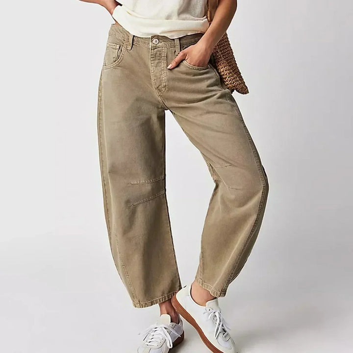 Women’s Wide-Leg Jeans – Relaxed Fit – Full Length – Breathable Natural Fibers