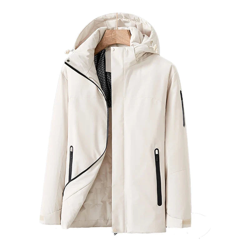 Women's Waterproof Jacket – Windproof Outdoor Coat – Detachable Hood – Zipper Pockets