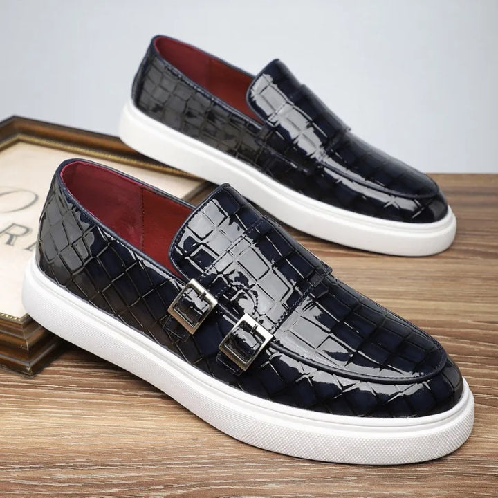 FERRARO ALLIGATOR LEATHER MONK STRAP SHOE