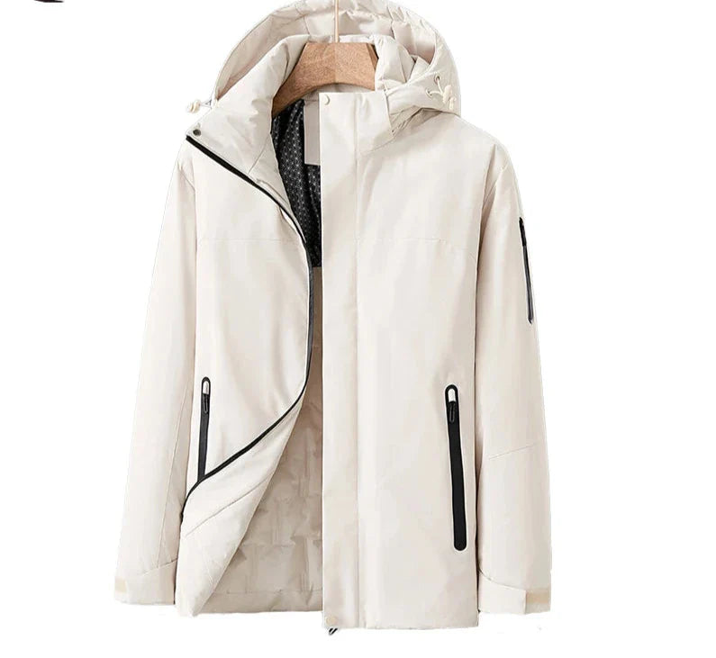 Women's Waterproof Jacket – Windproof Outdoor Coat – Detachable Hood – Zipper Pockets