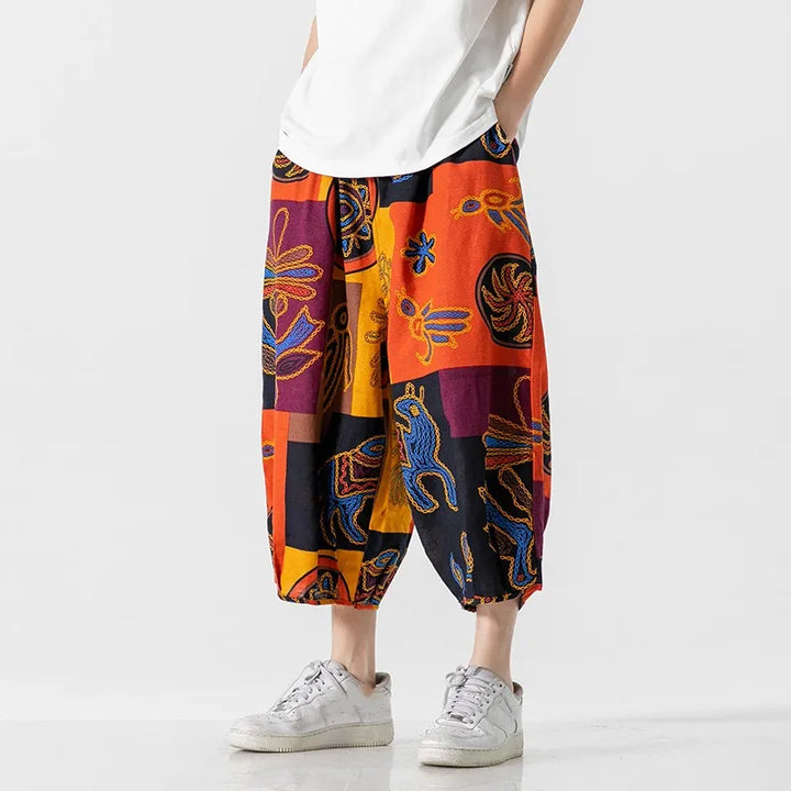 SHIBUYA PATCHWORK WIDE-TROUSERS